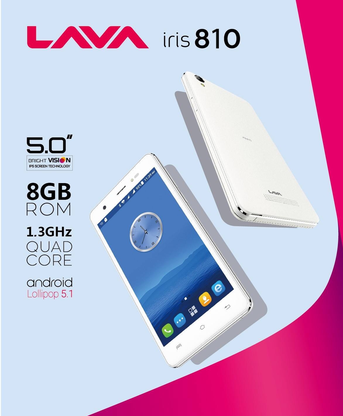 Lava Iris 810 with 1GB RAM, 8GB ROM Launched for Rs.9,690