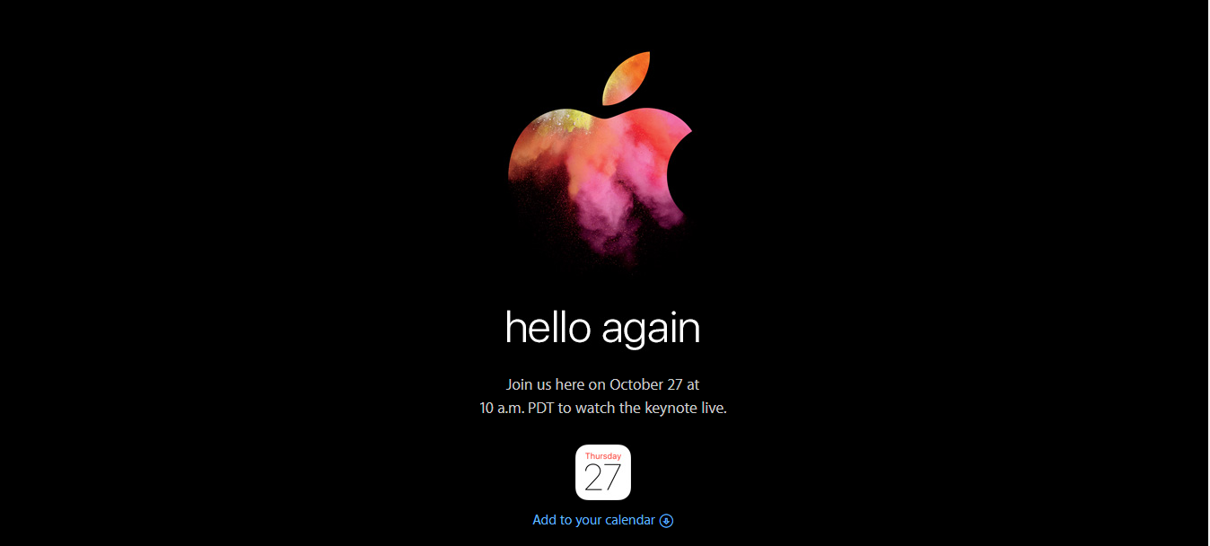 New MacBook Pro is coming on October 27: Apple Invites Media to “Hello Again” October Event