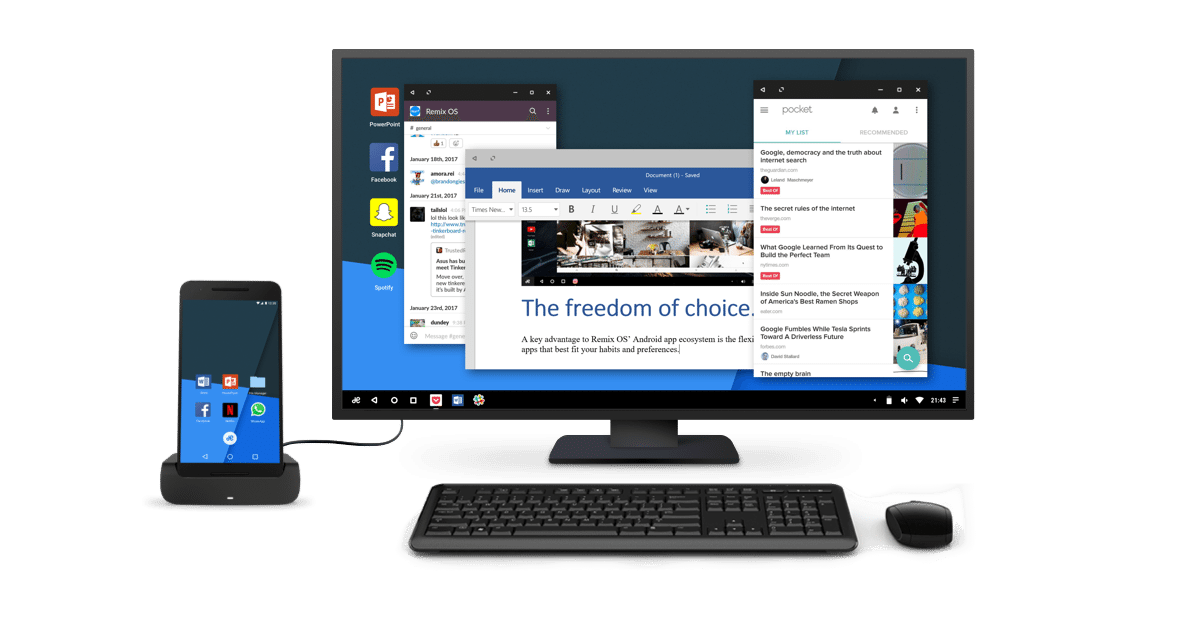 Remix OS Singularity: Use Android on PC by Plugging in your phone
