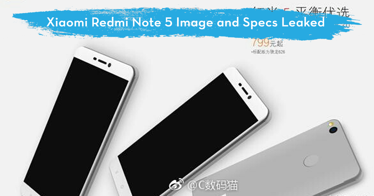 Xiaomi Redmi Note 5 Official Image and Specs Leaked