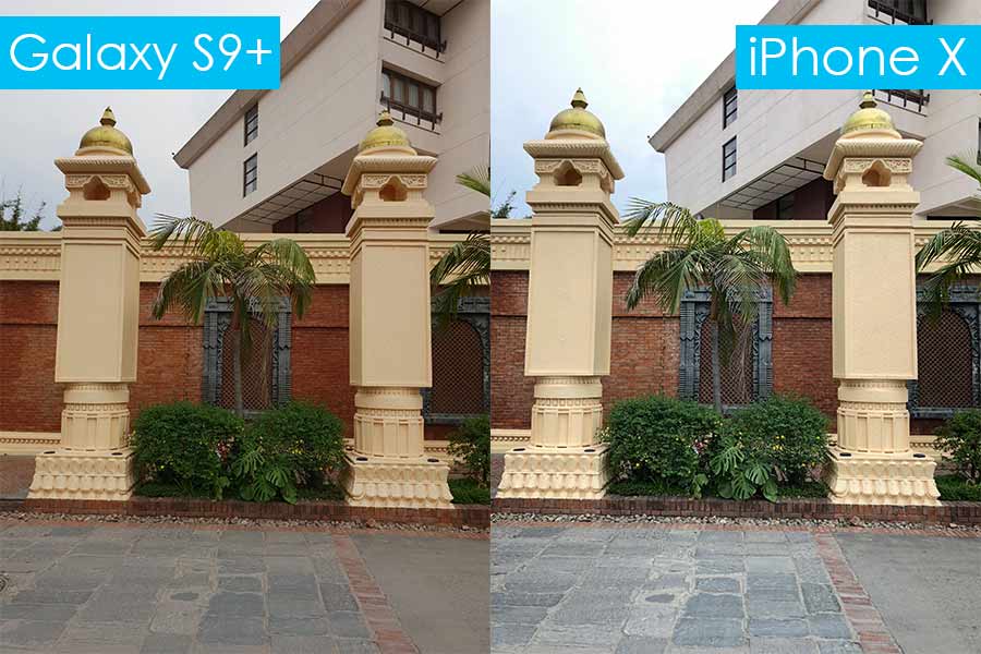 samsung galaxy s9 review galaxy s9+ vs iPhone X color tone