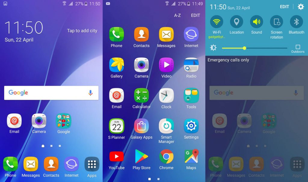 Samsung Galaxy j2 pro UI