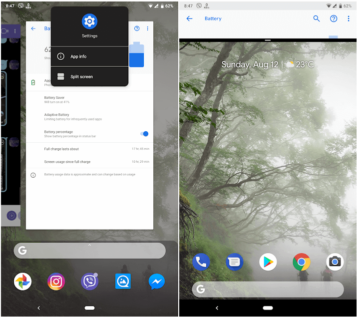 android-pie-split-screen