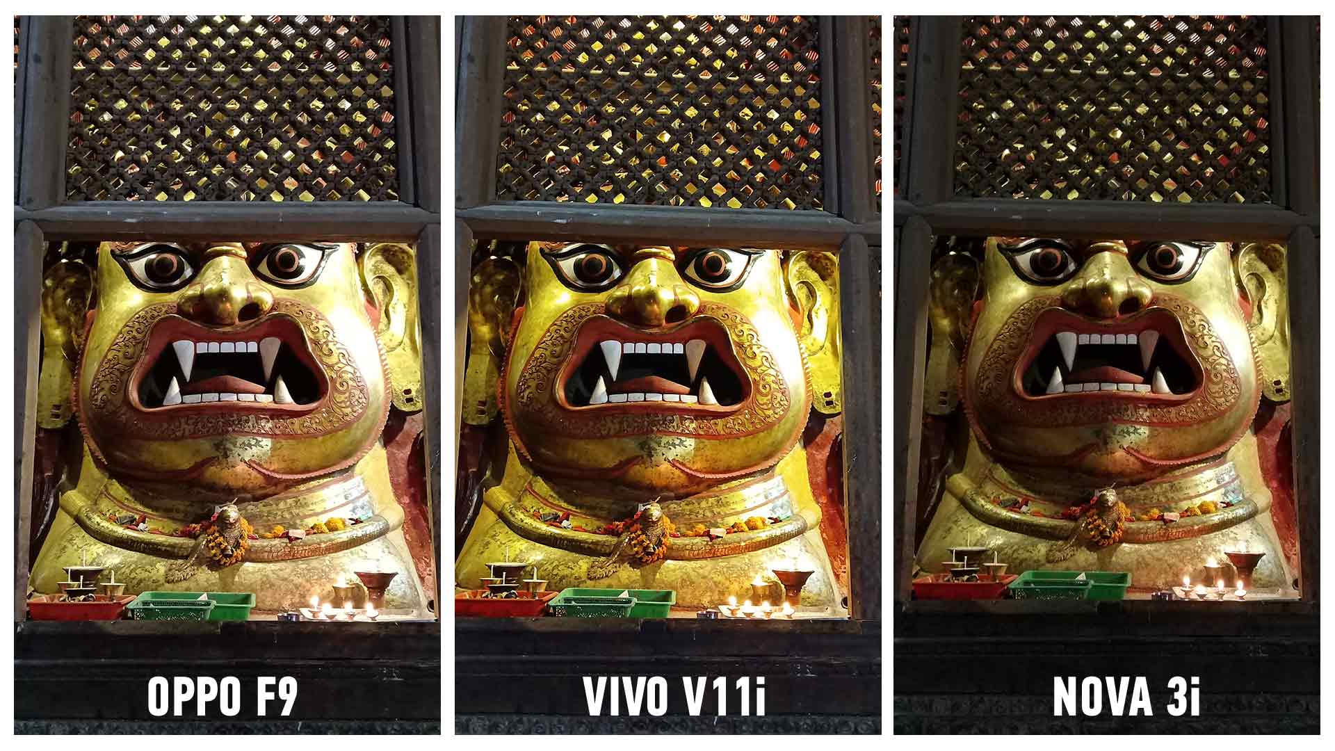 vivo v11 vs oppo f9 vs nova 3i camera comparison night