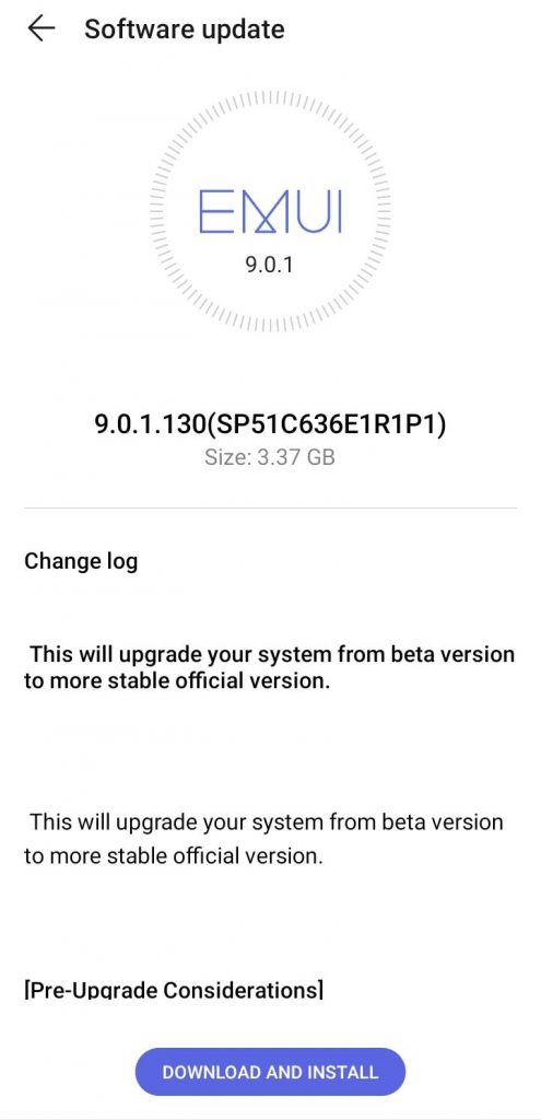 huawei nova 3 android pie