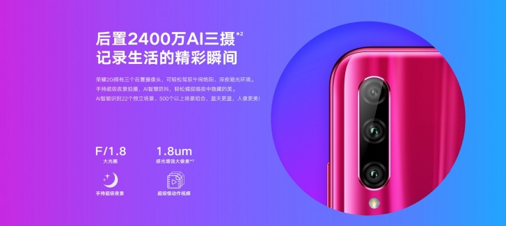 honor 20i cameras