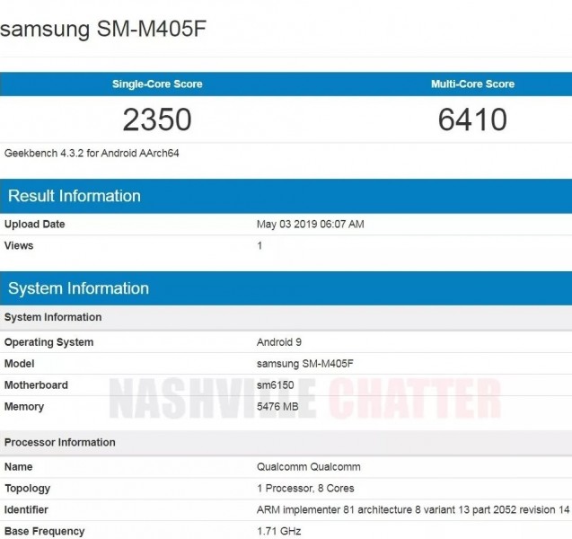 samsung galaxy m40 geekbench score