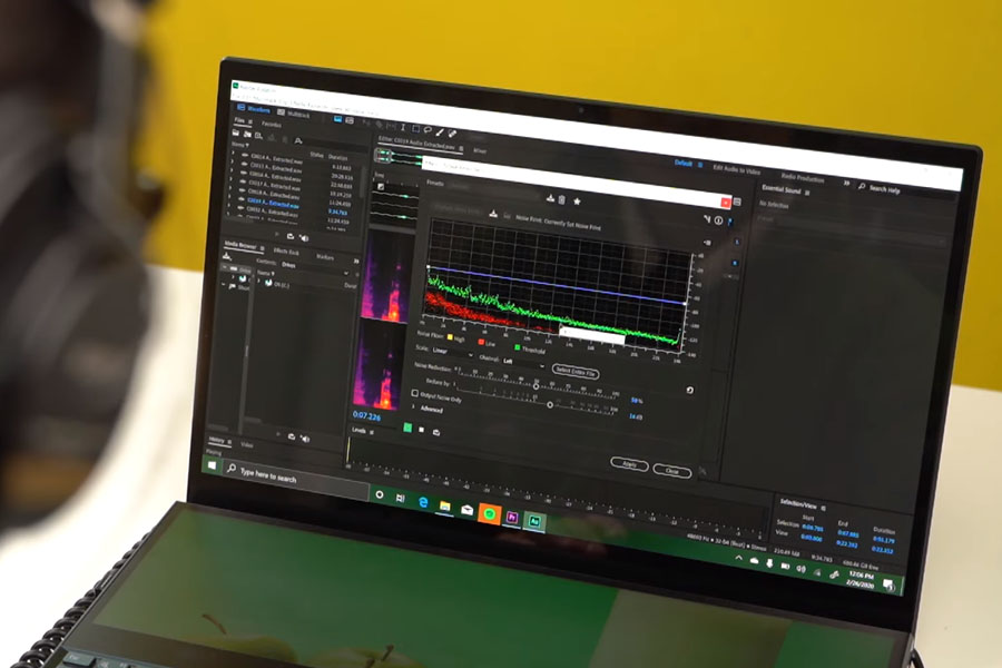 RØDE VideoMic NTG - Noise Reduction with HPF, visualization of noise print on Adobe Audition