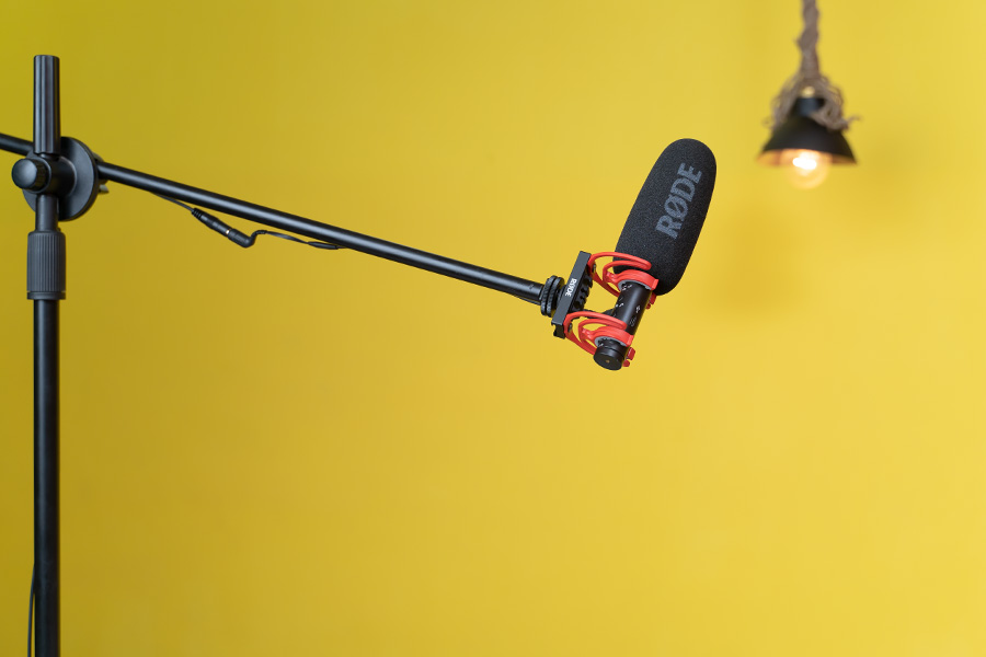 RØDE VideoMic NTG on a boom stand