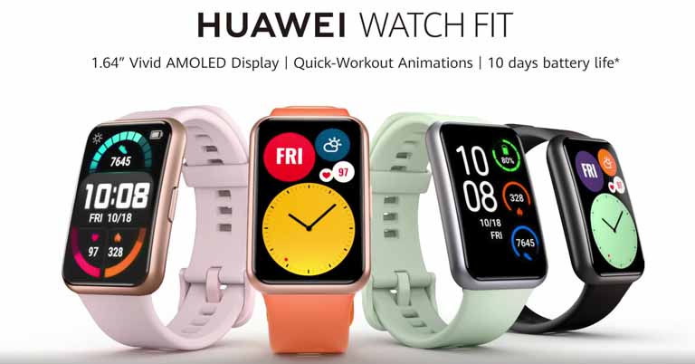 Huawei Watch Fit with 96 workout modes & a rectangular display launched