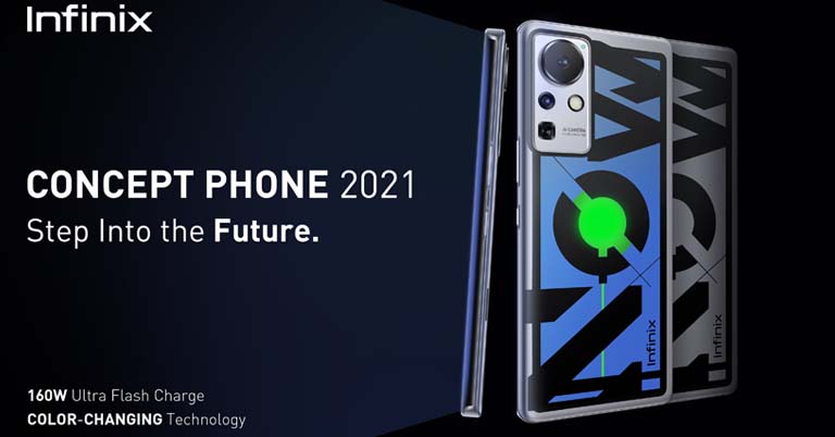 Infinix Concept Phone 2021 unveiled with 160W charging, color-changing panel & more