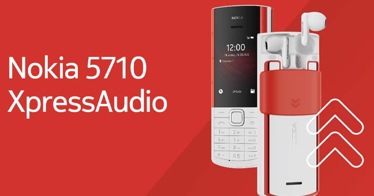 Nokia 5710 XpressAudio is a new feature phone with built-in wireless earbuds