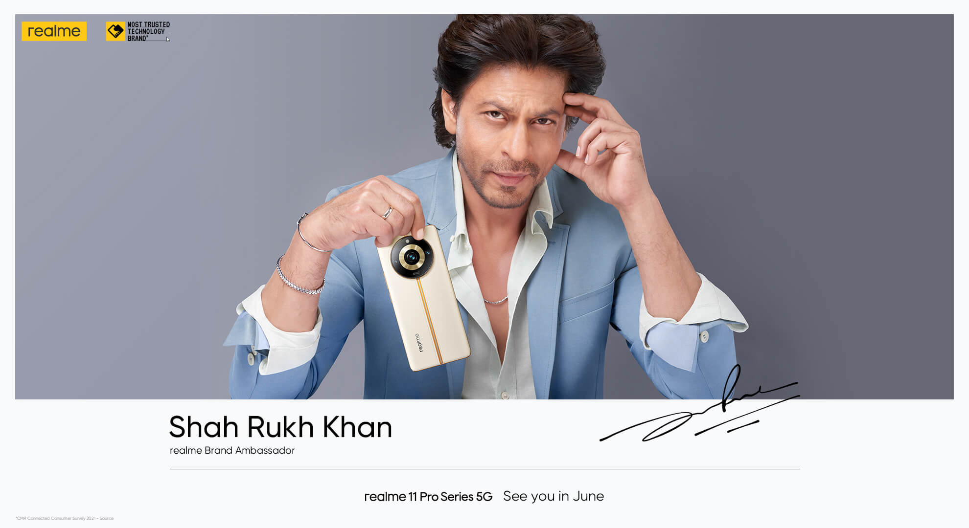 Realme announces Shah Rukh Khan as the brand ambassador for its upcoming 10 Pro series!