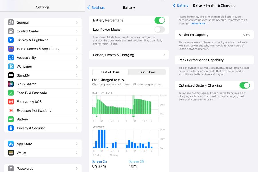 Checking iPhone's Battery Health