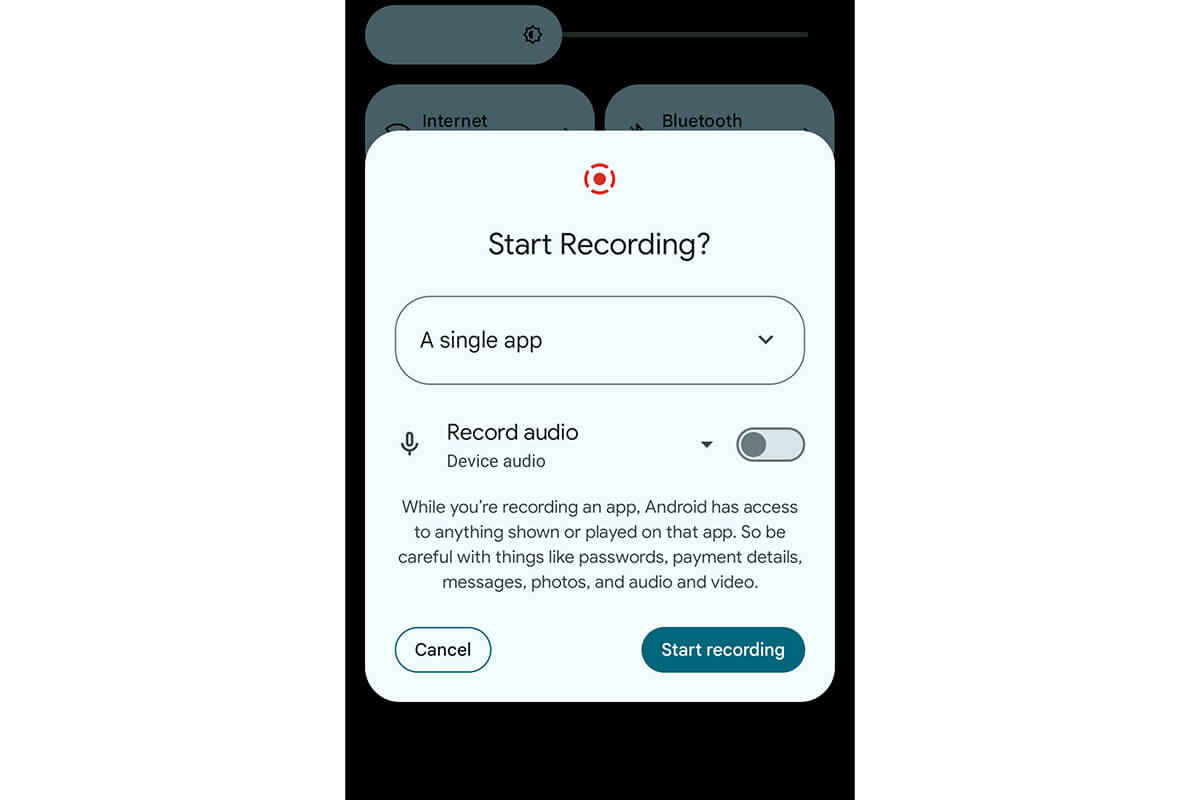 Android 15 - Partial screen recording