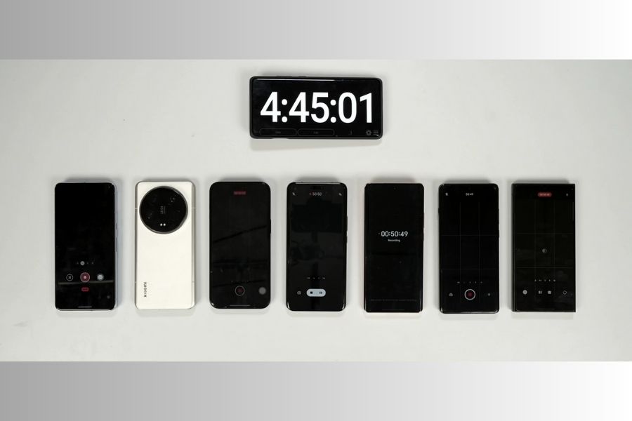 Flagship Phones 4K recording battery drain test