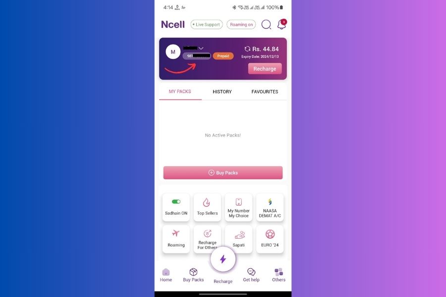 How to check Ncell number on Ncell App