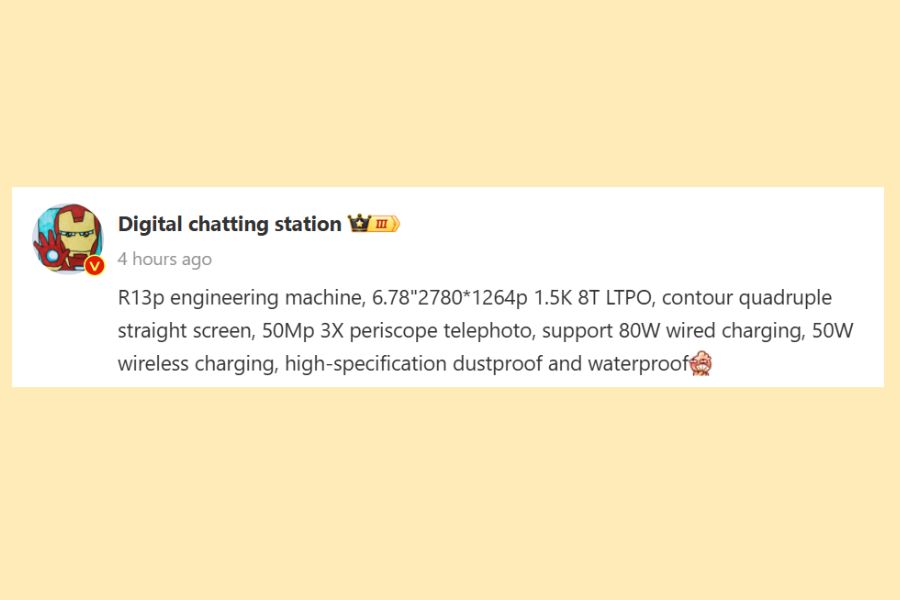 Oppo Reno 13 Pro leaked specification