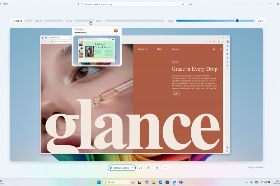 Recall AI image finder feature