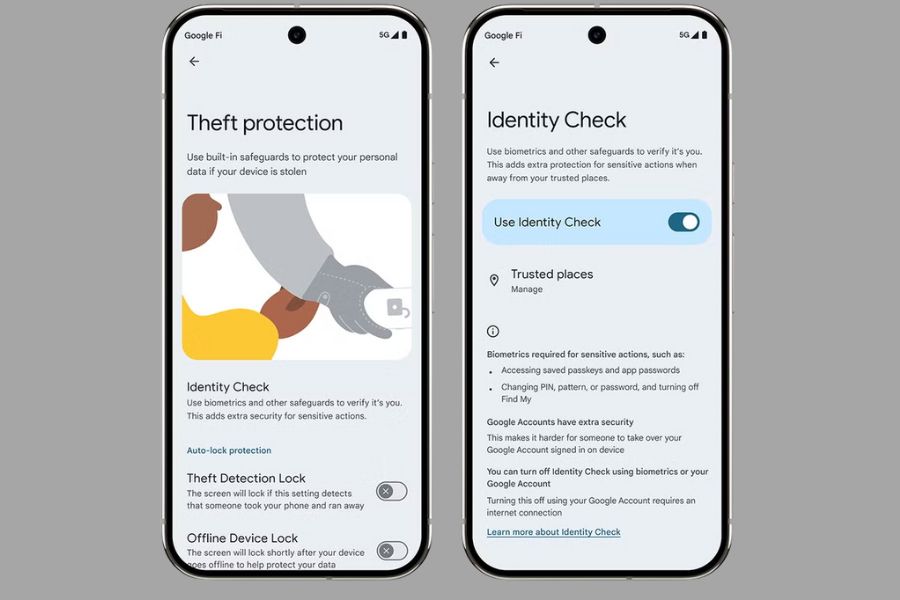 Theft propection and Identity Check