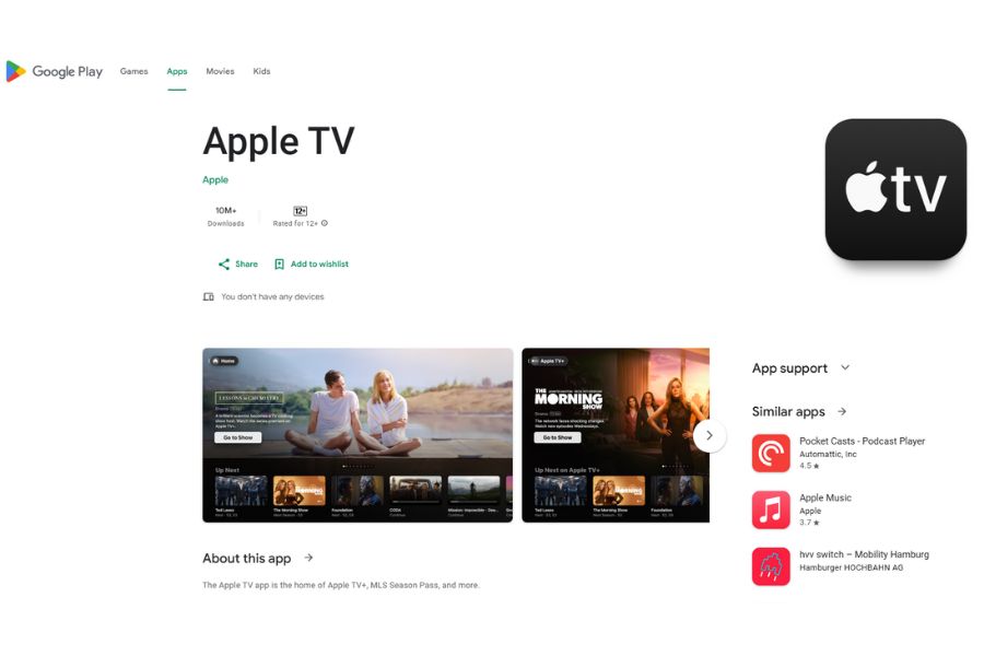 Apple TV app for Android phones and smartphones