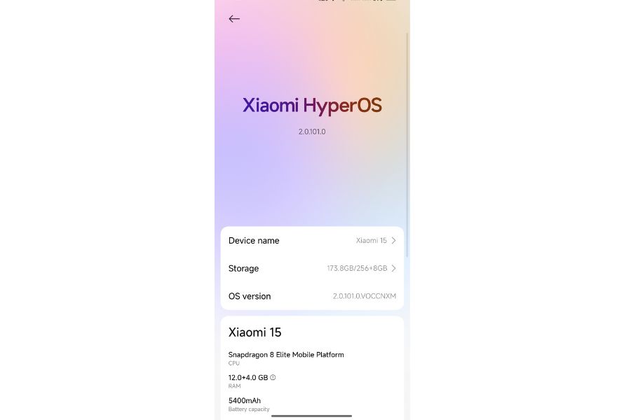 Xiaomi HyperOS 2.0 About Page