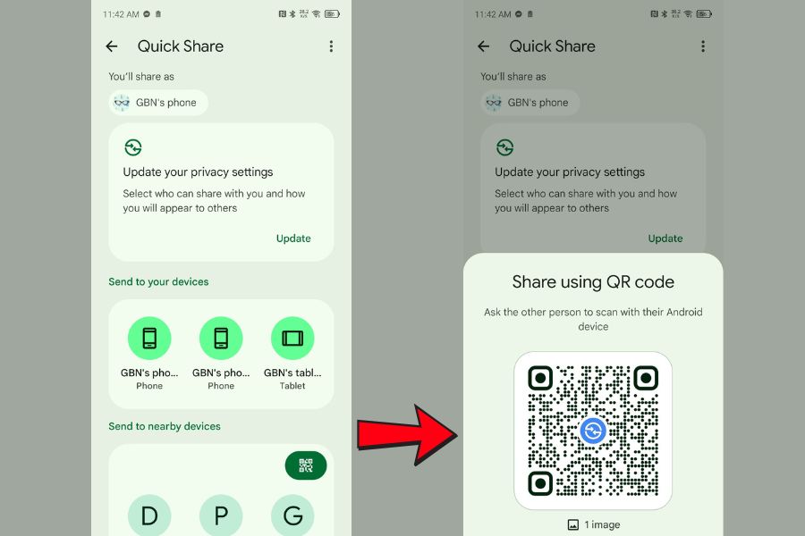 Quick Share file transfer