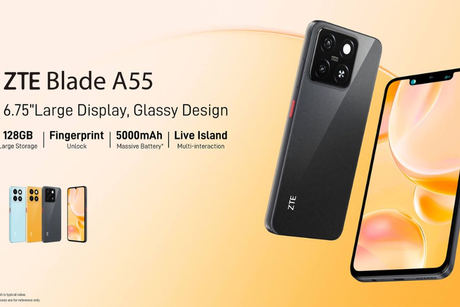 ZTE Blade A55 Design and Display