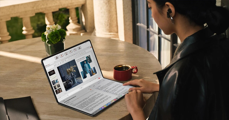 Huawei has launched a foldable laptop featuring HarmonyOS