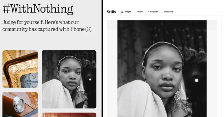 Nothing caught using stock photos as Phone (3) camera samples in demo units
