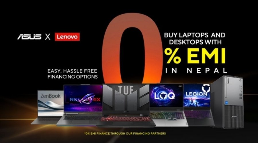 0% EMI for Asus and Lenovo laptops by Nagmani International