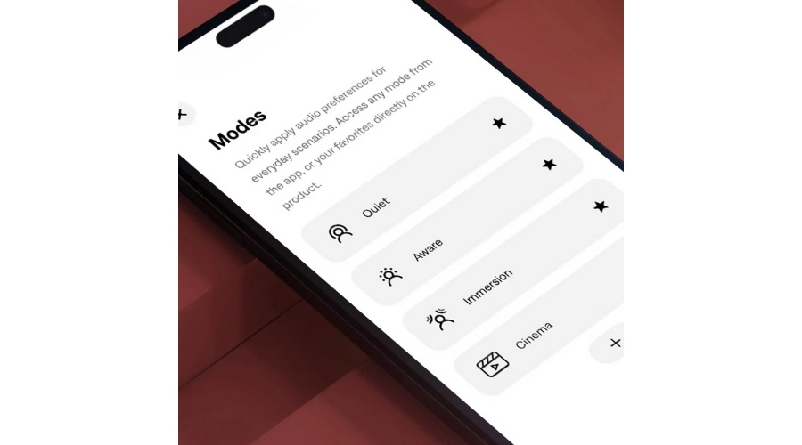 Bose QuietComfort Ultra Headphones (2nd Gen) Modes to choose from App
