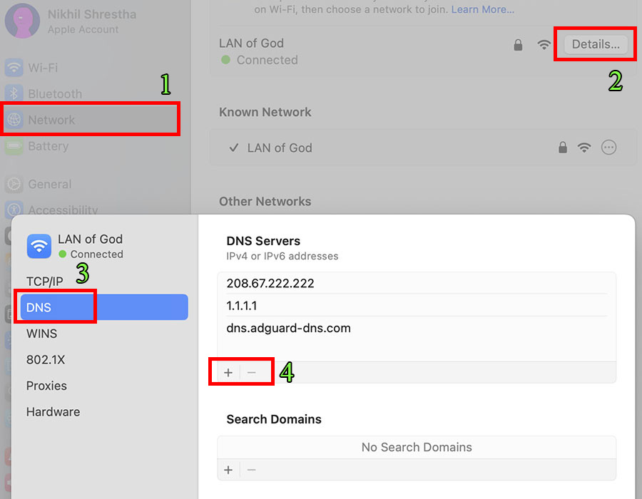 How to change DNS server in Mac - 1
