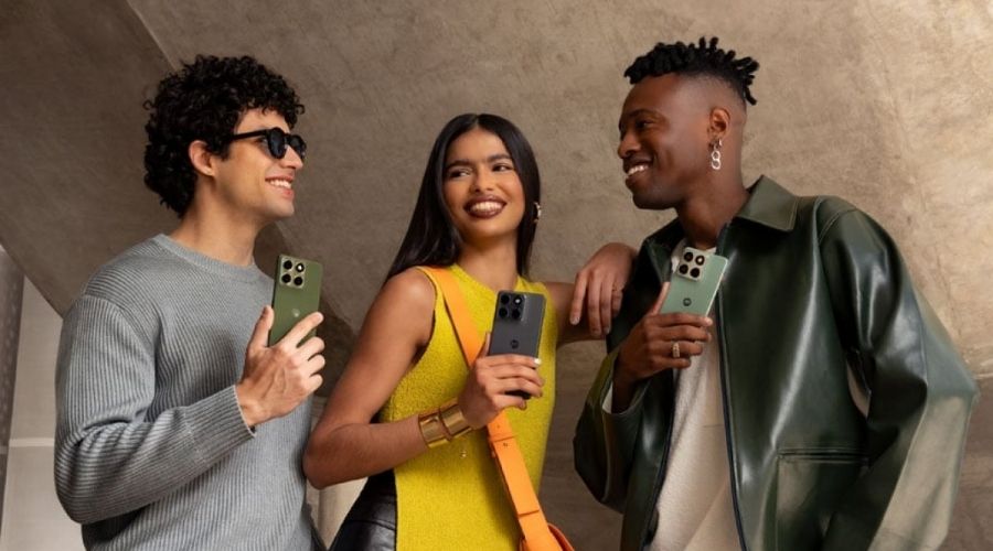 People holding the Motorola Edge 70 