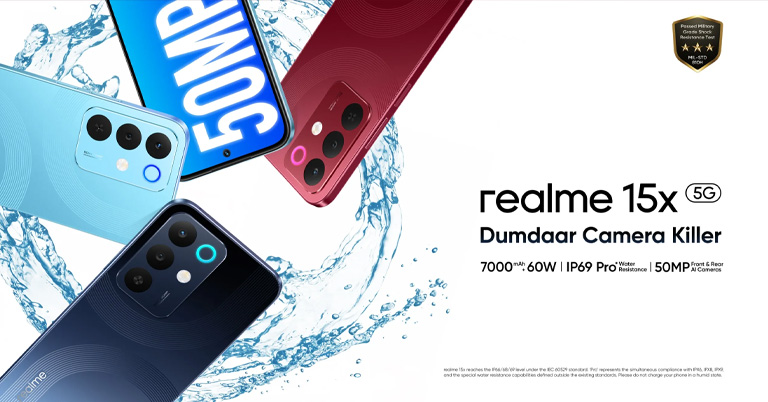 Realme 15x 5G launched in India with an "IP69 Pro" rating, 7000mAh battery
