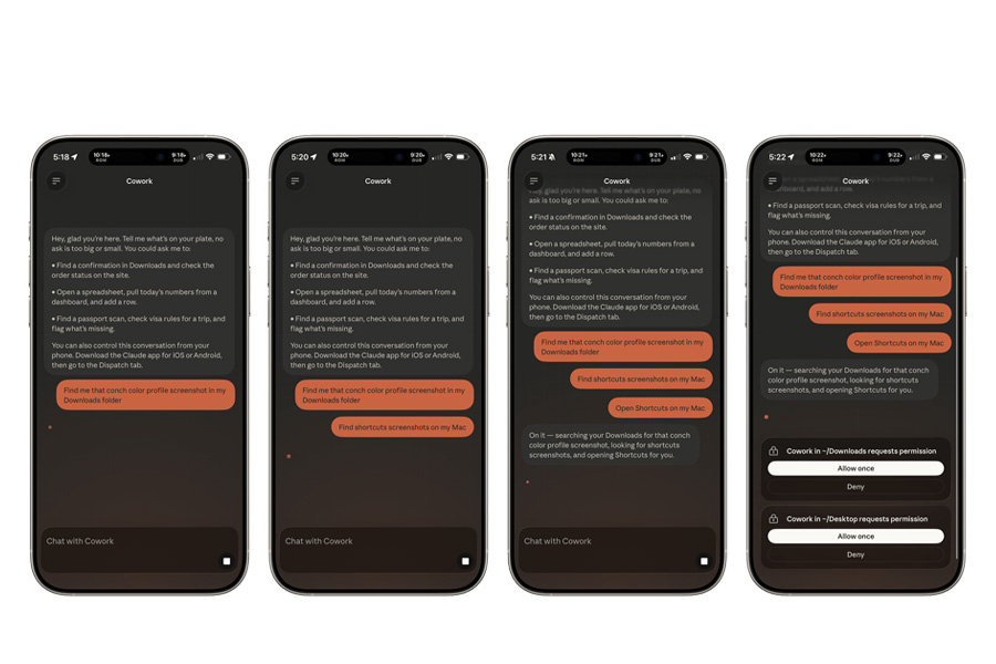 Claude Cowork Dispatch display