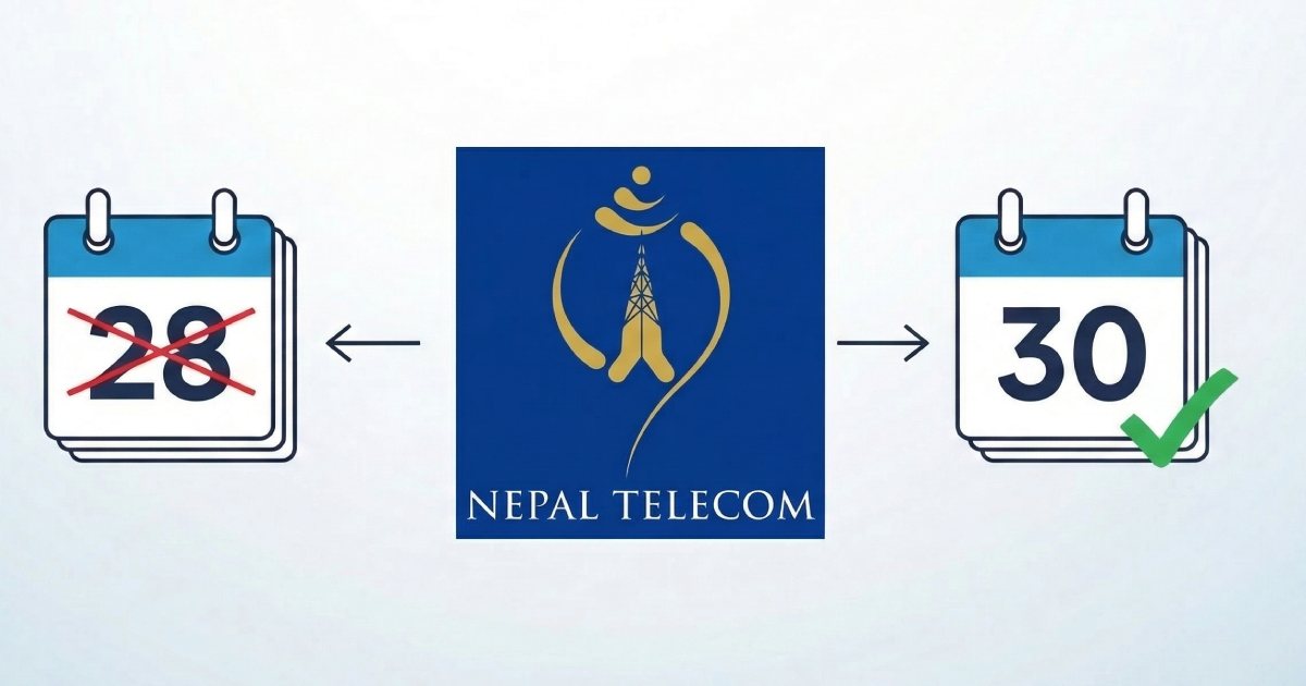 Nepal Telecom extends 28-day prepaid packs to 30 days in Nepal