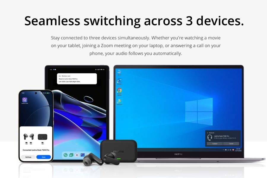 Realme Buds T500 Pro Connectivity