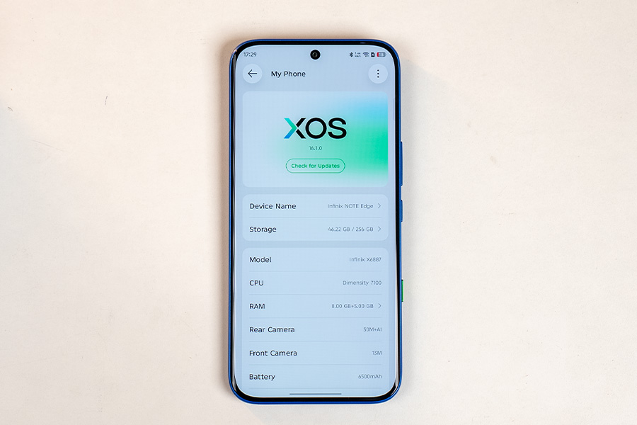Infinix Note Edge OS