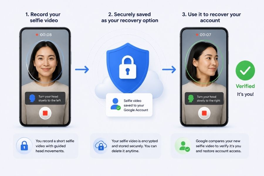 Google selfie video sign-in How does it work