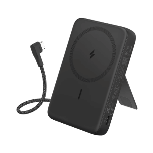 Anker Zolo Magnetic Power Bank (10K, 30W, Built-In USB-C Cable) - black color
