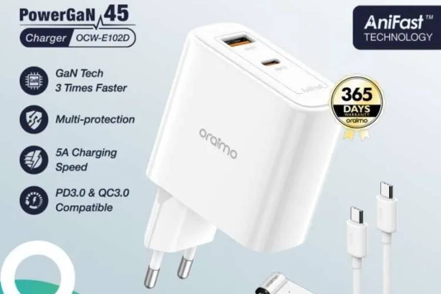 Oraimo 45W GaN ultrafast OCW 5451ECC charger