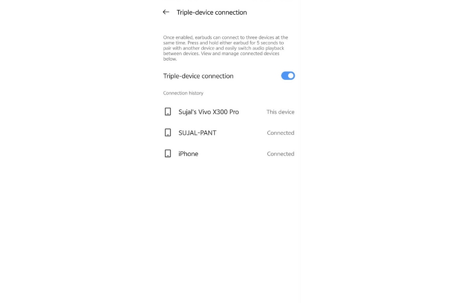 Triple Device Connectivity - Realme T500 Pro