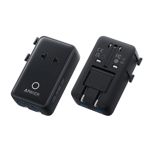 Anker Nano Travel Adapter 5-in-1, 20W, 1-Pack Black Side view