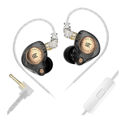 KZ EDX Pro 2 Black with 3 point 5 mm jack and mic