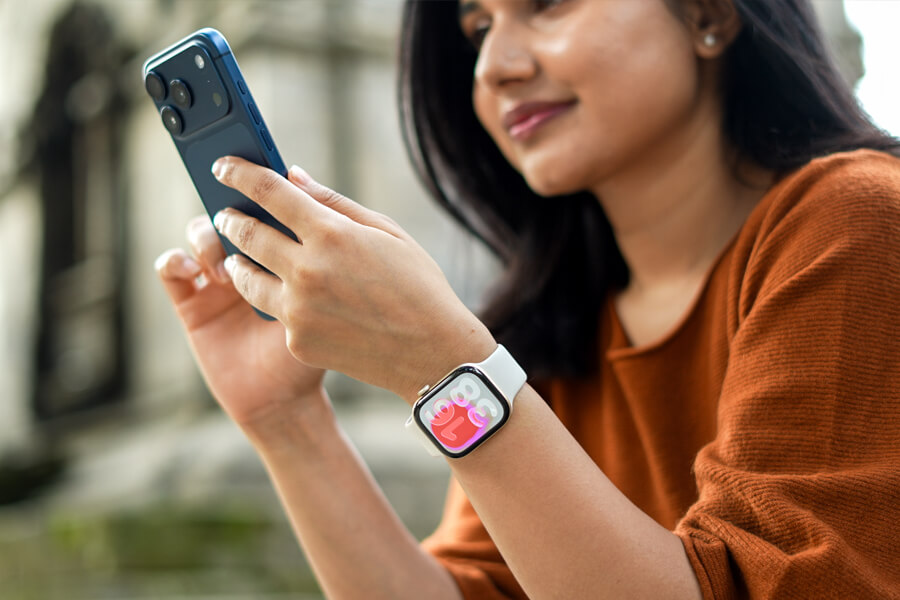 Casually showcasing the design and the display of Apple Watch Series 12