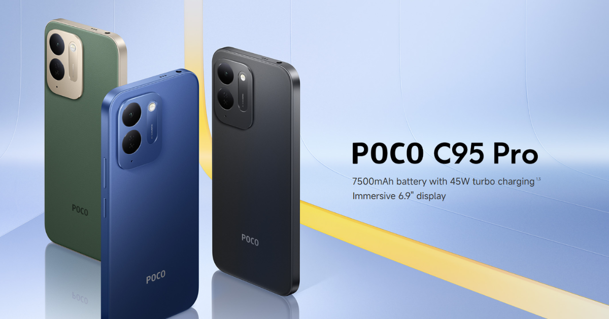 POCO C95 Pro Launched with 7,500mAh Battery and 120Hz Display!